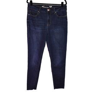 SEVEN7 Tummyless High Rise Skinny Denim Blue Jean Rough Hem Jackson | Womens 12